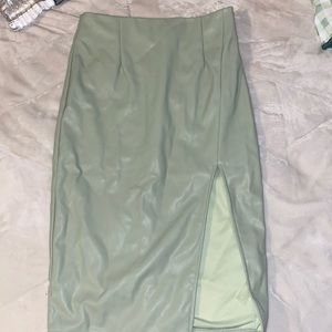 Pleather sage green skirt